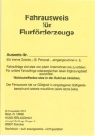 Fahrausweis für Flurförderzeuge